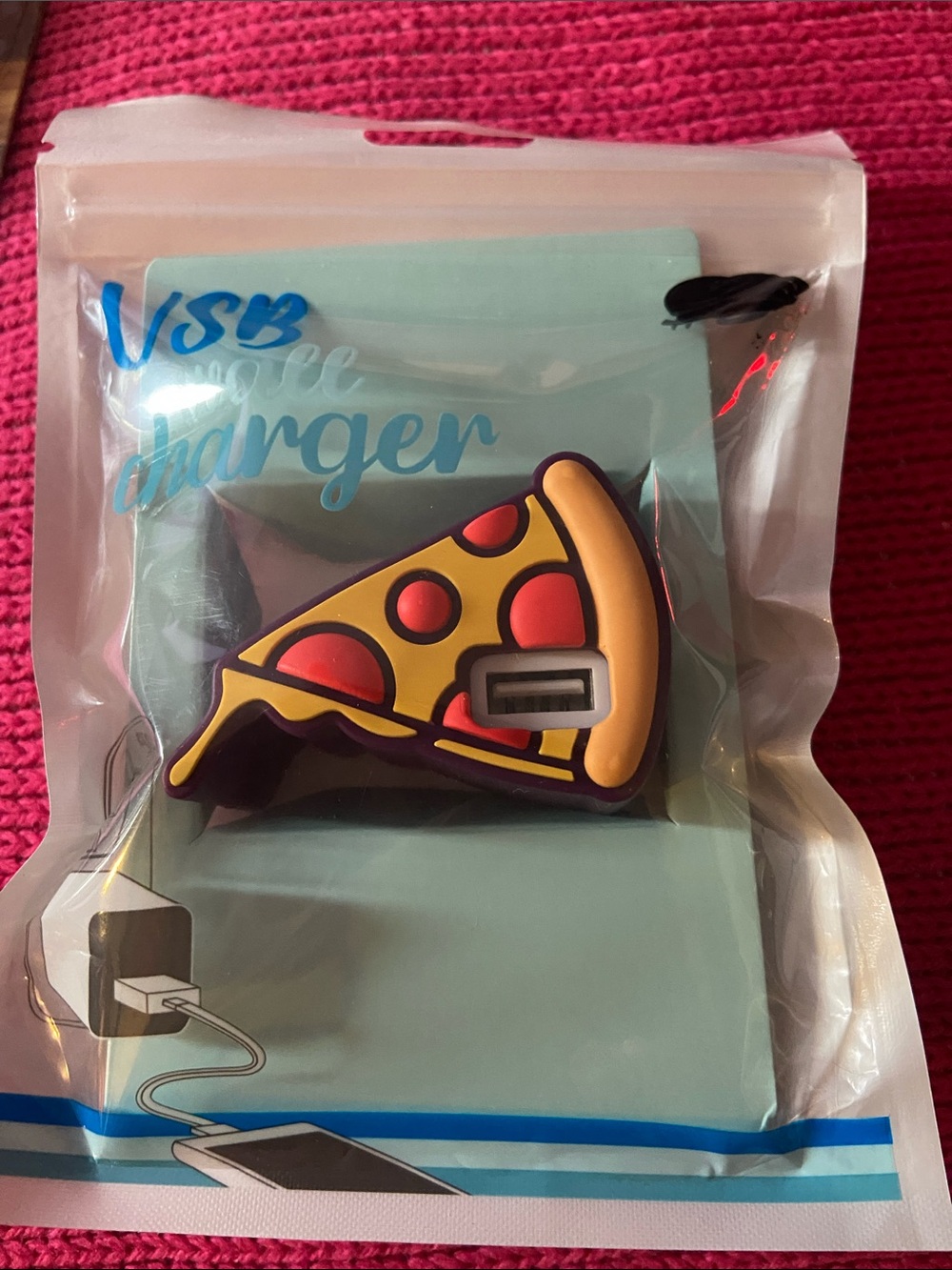 USB Wall Charger with Pizza Slice Design -